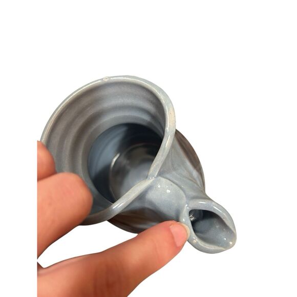 3 Studio Art Pottery Handmade Pinch Artist Signed Creamer Ceramic 3" x 3" Rustic - Picture 10 of 11